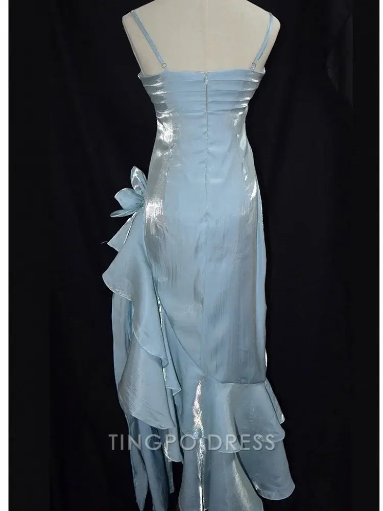 TingPo Wholesale Elegant Vintage Floral Dress Asymmetrical Hem Prom Gown